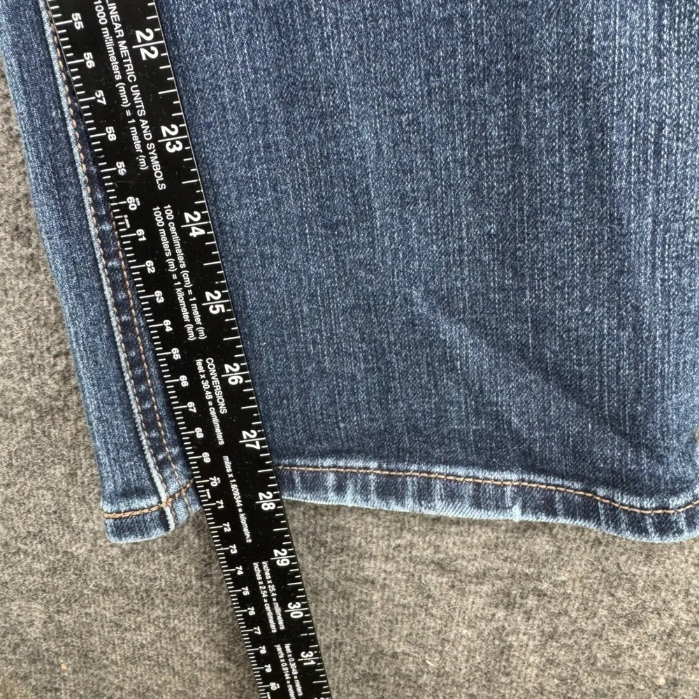 Time and Tru Womens High Rise Bootcut Distressed Jeans Blue Size 10 Petite Ankle